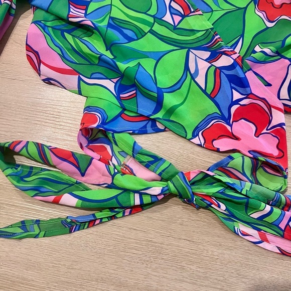 Floral Wrap Top with Bell Sleeves - Picture 12 of 14